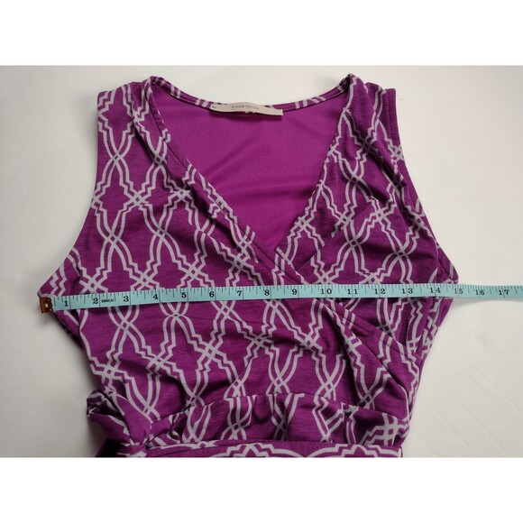 41 Hawthorn Wrap Dress Size Small Sleeveless Purple & Gray Geometric Travel - Picture 8 of 9